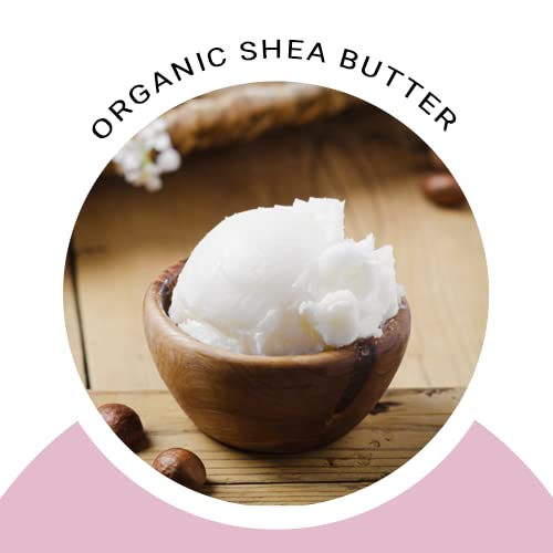 Glimmer Goddess Organic Whipped Body Butter for Women - Moisturizer Cream with Shea & Cocoa Butter, Almonds & Coconut Oil - Lemon Cream, 8oz