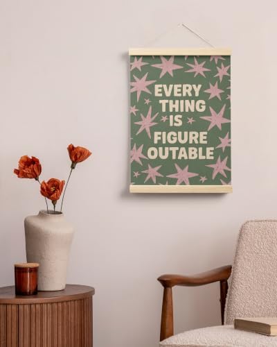 FGFK Everything Is Figureoutable Inspirational Wall Art Poster Hanger Frame
