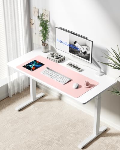 YSAGi Leather Desk Protector, Office Mat, Large Mouse Mat, Non-Slip PU Leather Blotter, Laptop Desk Mat, Waterproof Writing Pad for Office and Home(Light Pink, 42" x 17.2")