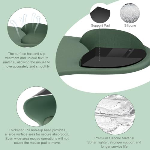 MOSISO Wrist Rest Support for Mouse Pad&Keyboard Set, Midnight Green