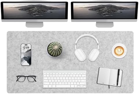 DAWNTREES Extra Large Felt Desk Mat,55''x23.6'' Non-Slip Desktop Protector