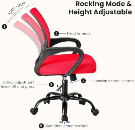 DUMOS Ergonomic Office Chair, Mid-Back Executive Desk Chair 2 Pack