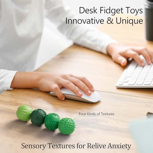 Silicone Magnetic Balls Fidget Toys for Adults & Teens,4PCS Stress Relief Sensory Toys for Autism ADHD Anxiety,Fun Textures Gadgets,Office Desk Toy,Stocking Stuffers for Women Men Teen Gift