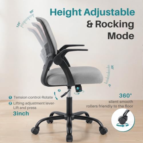 OLIXIS Ergonomic Office Desk Chair, Mid-Back Executive Computer Chair