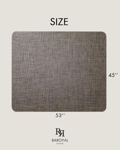 Baroyal Office Chair Mat for Hardwood Floor Under Desk Computer Rolling Chair Mat for Wood/Tile Floor Non-Slip Heavy Duty Desk Rug PVC Plastic Hard Floor Protector 45"x 53" (Dark Walnut)