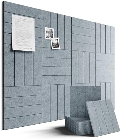Fluxynara Felt Bulletin Board & Cork Board Alternative, Blue Gray