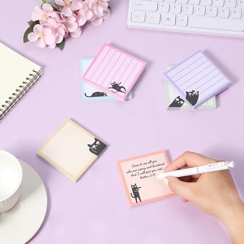 Mr. Pen- Black Cat Sticky Notes Set, 3" x 3", 6 Pads, 480 Sheets | Black Cat Sticky Notes, Memo Pads, Self-Stick Note Pad for Office, School, Home, Study & Organization