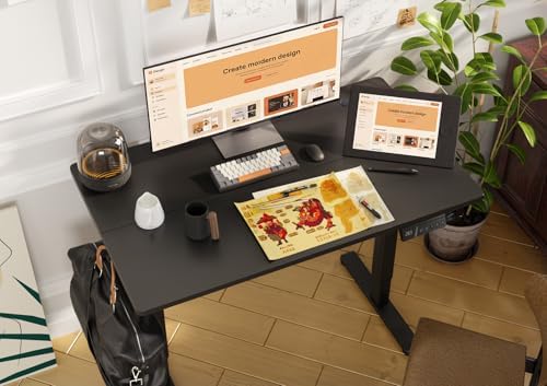 Claiks Electric Height Adjustable Standing Desk, 32x19 Inch, Black