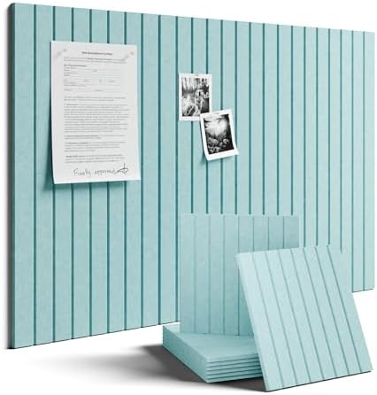 Fluxynara 36" x 24" Large Felt Bulletin Board, Aqua Blue