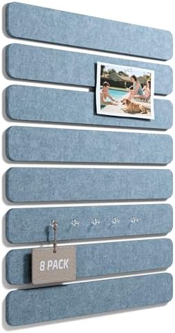 Fluxynara 13" x 2" Felt Wall Panels, Dusty Blue
