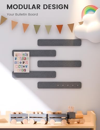 Fluxynara 13" x 2" Felt Wall Panels, Charcoal Gray