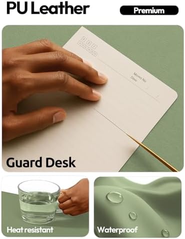 YSAGi Leather Desk Protector, Office Mat, Large Mouse Mat, Non-Slip PU Leather Blotter, Laptop Desk Mat, Waterproof Writing Pad for Office and Home(Bamboo Green, 63" x 17.2")
