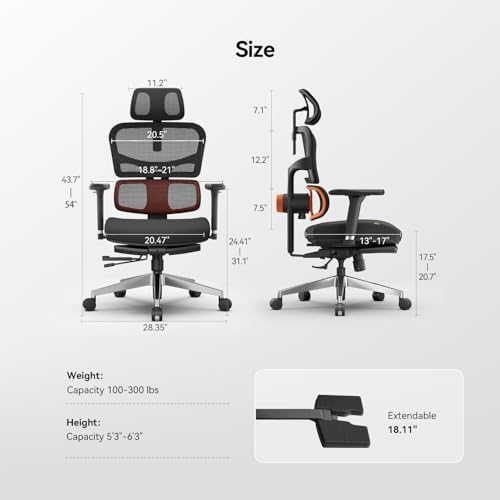 Newtral Office Chair Ergonomic - Home Office Desk Chair, Back Pain Chair with Auto-Following Lumbar Support, 4D Armrest, Seat Depth and Height Adjustable
