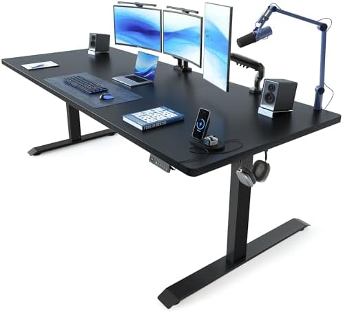 FEZIBO Standing Desk 71 × 37 Inch Electric Height Adjustable, Black