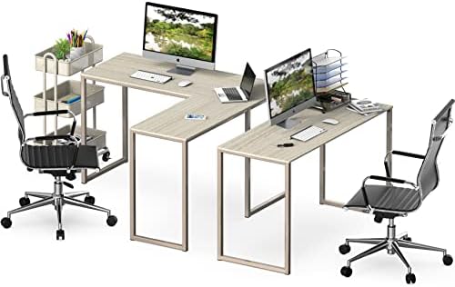SHW Mission 48 x 48 L-Shape Home Office Computer Desk, Maple