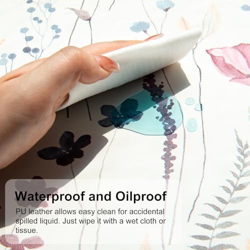 QiyI PU Leather Large Mouse Pad, Office Decor, 31.5" x 11.8", Wildflowers