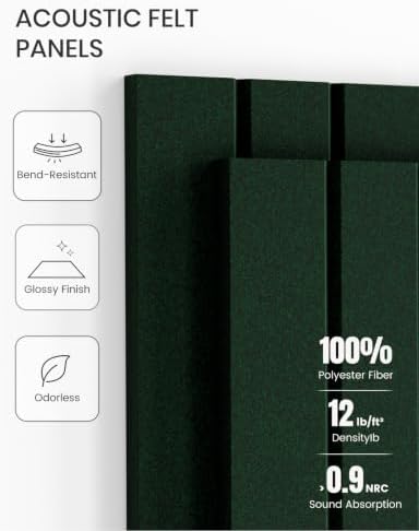 Fluxynara 36" x 24" Large Felt Bulletin Board, Pine Green