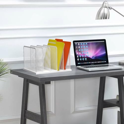 Kuntine.B 5-Section Upright Desk File Organizer White 1 Pack