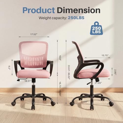 DUMOS Home Office Chair, Ergonomic Lumbar Support Desk Chair