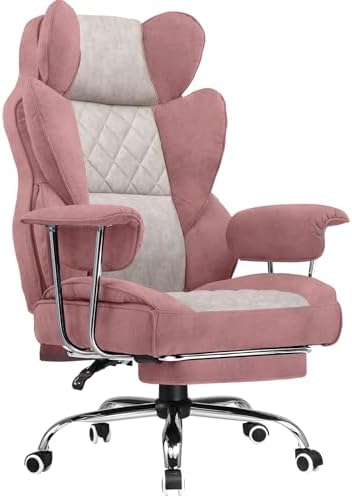 COMHOMA Big and Tall Gaming Chair with Pocket Spring Lumbar Support, Ergonomic Office Chair with Footrest, Executive Desk Chair with Outward Fixed Soft Armrests, Computer Chair with High Back, GYPK