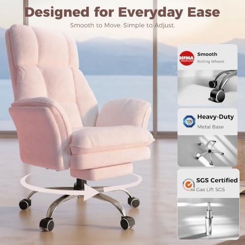 Big and Tall Office Chair, Flip Armrests for Pets & Cross Legged Sitting