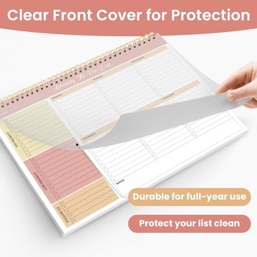Weekly To Do List Notepad with 52 Undated Sheets（8.5"×11"）- Undated Weekly Planner Notepad for Office Desk Accessories and Supplies - Sunshine Petal