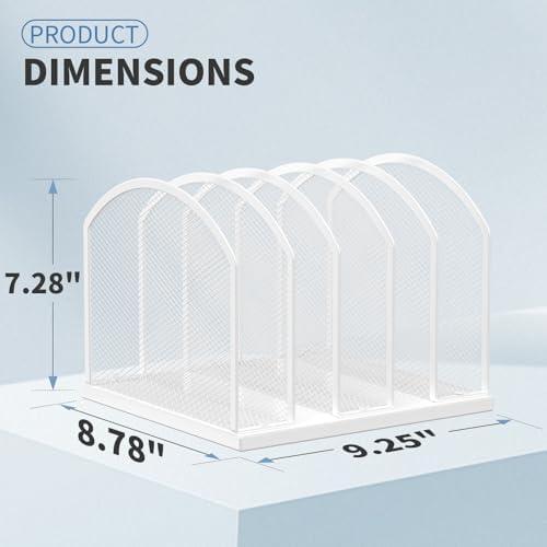 Gawerk 5-Section Vertical Desktop Organizer, 6-Section Mesh File Folder Stand Sorter for Office Home Classroom Organization