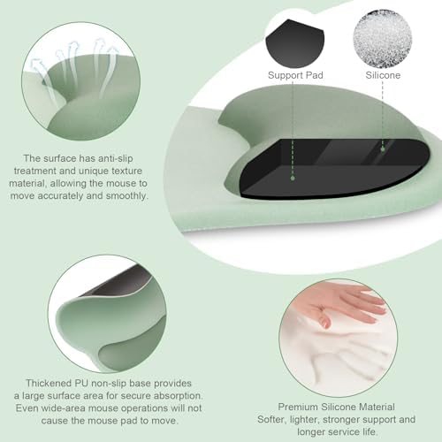 MOSISO Wrist Rest Support for Mouse Pad&Keyboard Set, Antique Green