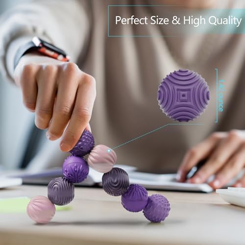 luckdoor Silicone Magnetic Balls Fidget Toys for Adults & Teens,8PCS Stress Relief Sensory Toys for Autism ADHD Anxiety,Fun Textures Gadgets,Office Desk Toy,Stocking Stuffers for Men Women Teen Gifts