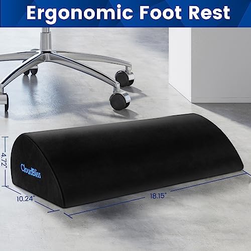 Foot Rest for Under Desk at Work, Foot Stool for Office, Black, Long