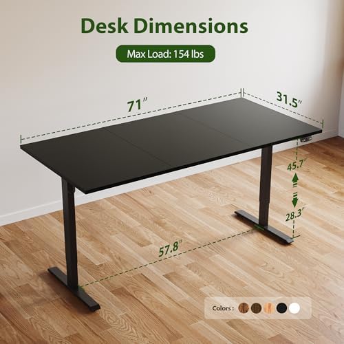 Agilestic 71 * 32 Inch Height Adjustable Electric Standing Desk, Black
