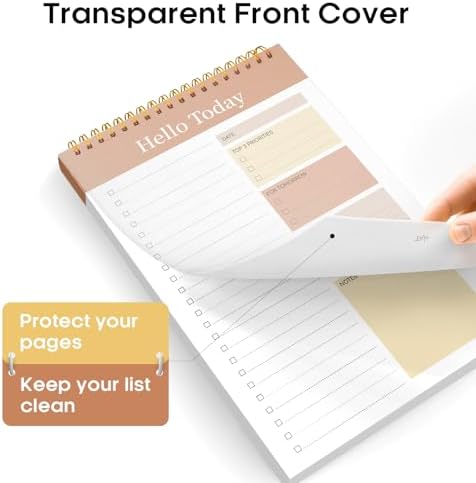 Taja To Do List Notepad, Undated Daily Planner for Work and Goal Setting