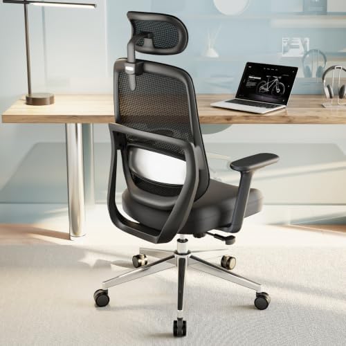 Ergonomic Office Chair, High Back Mesh Chair with Lumbar Support, Ultimate Back Support Office Desk Chair, Comfortable Computer Chair & Gaming Chair for Office & Home, Black