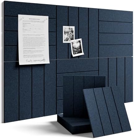 Fluxynara 36" x 24" Large Felt Bulletin Board, Carbon Blue