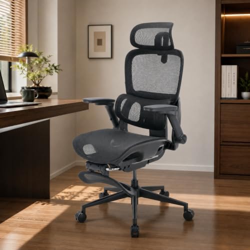 SIHOO B300 PRO Ergonomic Office Chair with Footrest, Mesh Desk Chair, Black