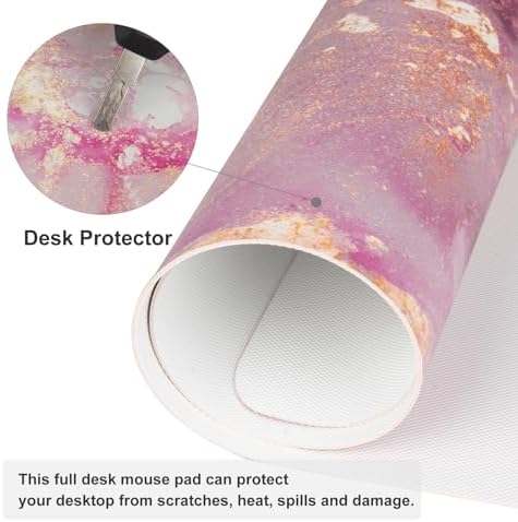 QiyI PU Leather Large Mouse Pad, Office Decor, 31.5" x 15.7", Rose Gold