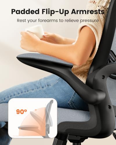 ErGear Drafting Chair,Tall Office Chair with Flip-Up Armrests, High Desk Chair Adjustable Height and Adjustable Footrest Ring, Ergonomic Standing Desk Chair with Lumbar Support, Blue,3 Pack
