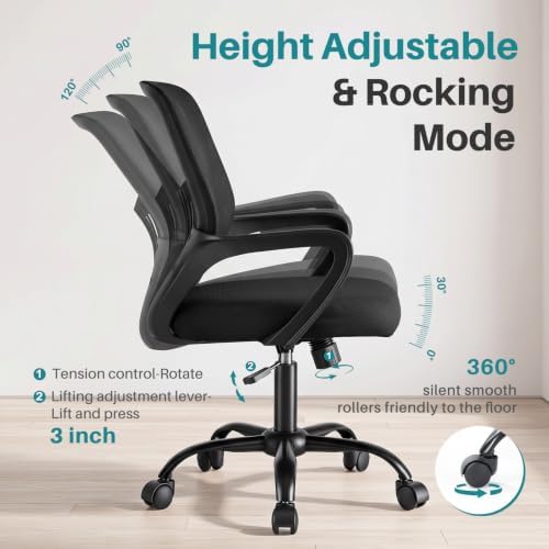 OLIXIS Ergonomic Office Desk Chair, Mid-Back Executive Computer Chair