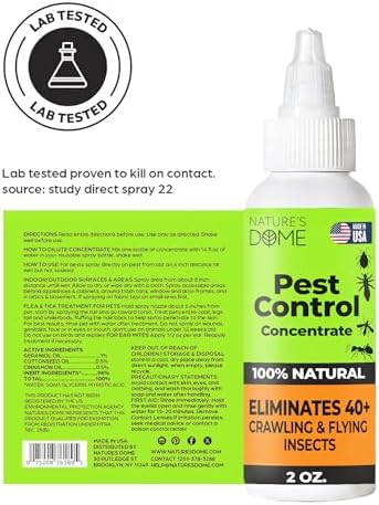 Ant Spray Indoor Outdoor Concentrate 2 Pack - Natural Bug Spray for Home & Yard | Nature's Dome 2 x 2 Oz Makes 32 Oz | Plant-Based Cinnamon Oil Pest Control for Fleas, Ticks, Mosquitoes & Roaches