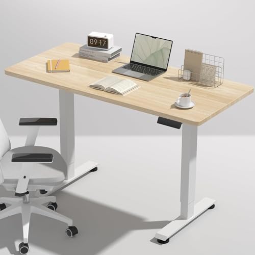 Veken 47.2 Inch Large Electric Standing Desk, Gaming Table, Nature