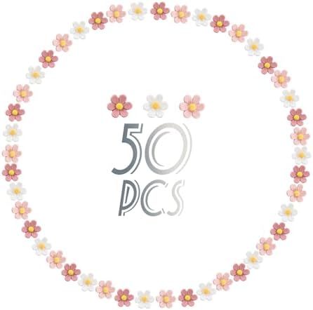 50 Pcs Flowers Push Pins Decorative Thumb Tacks in 3 Colors Cute Office Decor for Cork Board Bulletin Board, Photos Wall Maps and Other Offices Schools Supplies Christmas Decoration