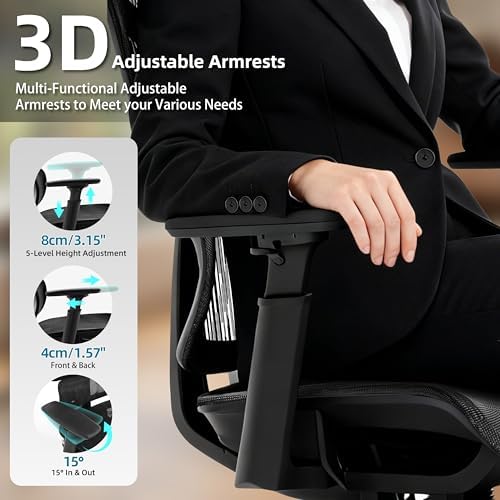 Ergonomic Office Chair with Footrest 4-Level Adjustable Lumbar Suppor