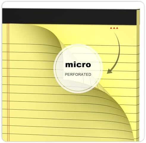 AILZFEI 6pcs Small Note Pad 5x8 College Ruled Legal Pads Paper Notepads 6 Pack Study Back Writing Pads 5 x 8 Legal Pads Perforated Narrow Ruled Pads of Paper Yellow