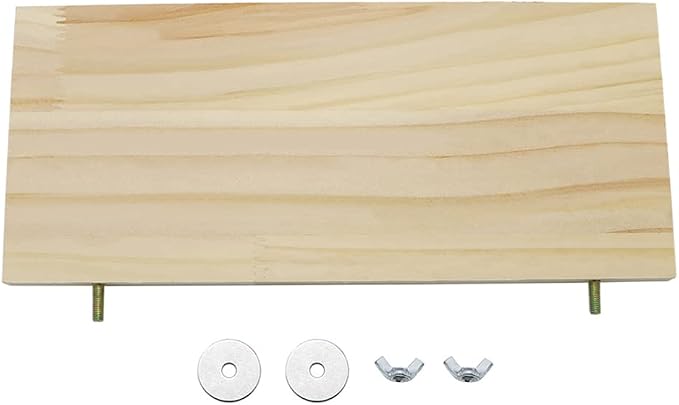 Litewoo Parrot Bird Wood Perch Platform Large Stand Shelf for Budgie, 1PC | Natural wood, sturdy flat bird perch shelf, for small-medium birds/parakeet/cockatiel/conure, easy install & adjustable