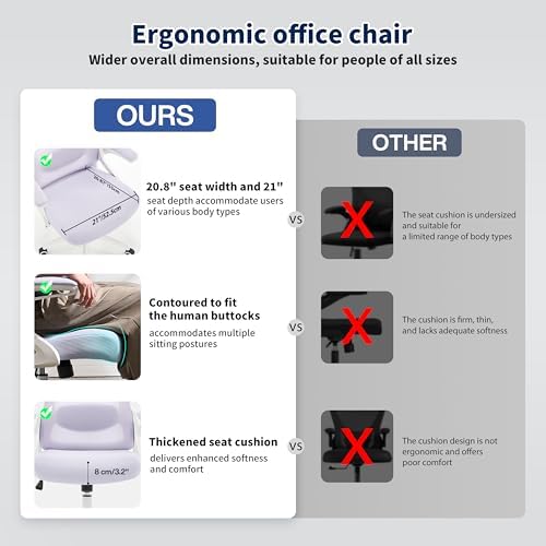 Ergonomic Office Chair Desk Chair with Adjustable Lumbar Support
