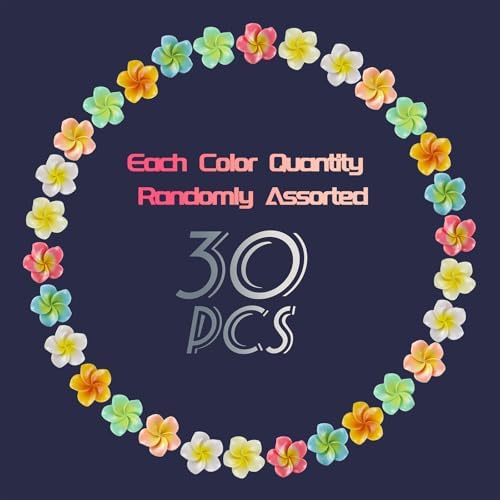 30pcs Flower Cabochons Flatback Plumeria Flower Push Pins in 7 Colors Cute Office Decor for Women Cork Board Bulletin Board, Photos Wall Maps and Other Offices Schools Supplies Christmas Decoration