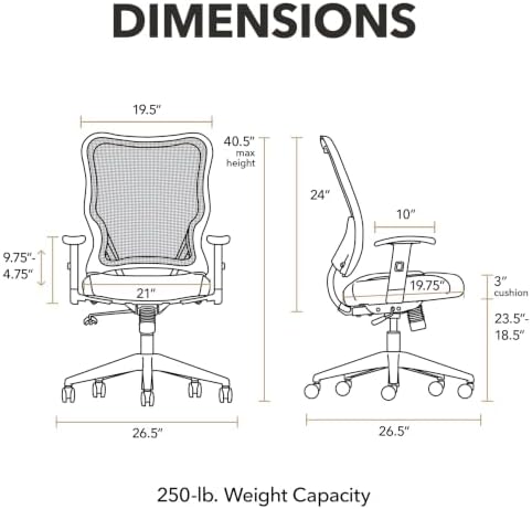 HON Wave Ergonomic Office Chair, Lumbar Support, Desk Chair, Black