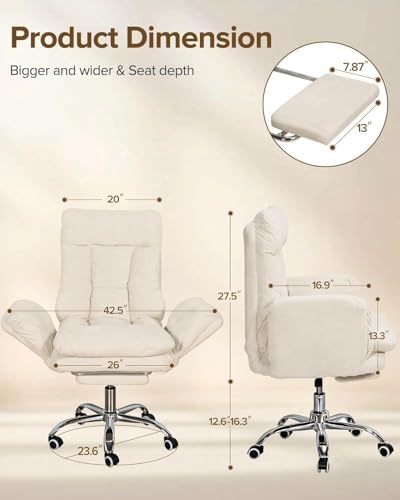 SYESWAY Big and Tall Office Chair with Flip-Up Armrests & Footrest