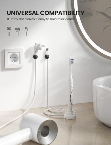 Lamicall 12 Pack Magnetic Cord Organizer, Silicone Mini Cable Clips