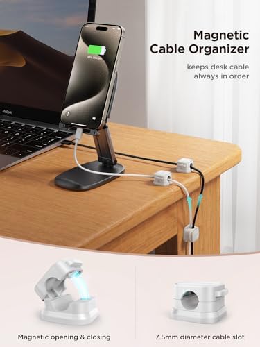 JOYROOM 12 Pack Magnetic Cable Clips, Cord Organizer Adhesive Wire Holder